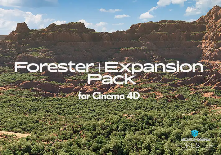 Forester for Cinema 4D+拓展包 森林植物生长插件中文汉化版-支持C4D R21/R23/R25/R26