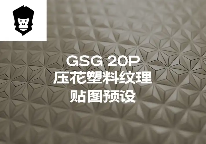 模漾网-20P-灰猩猩GSG压花塑料纹理贴图预设-Materials Embossed Plastic