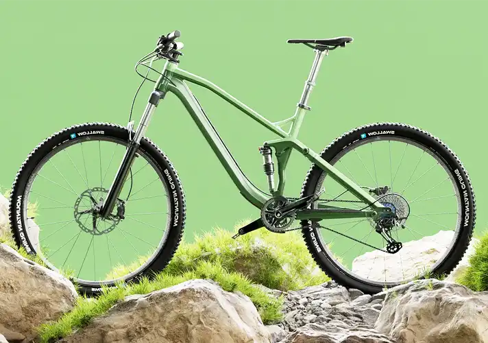 模漾网-Octane工程-砂石绿草缝隙石砾-自行车场景