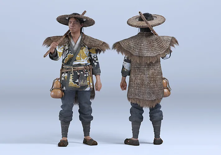 模漾网-市井集市模型-Watervillage-江南水乡码头渔市古镇井角色资产集合