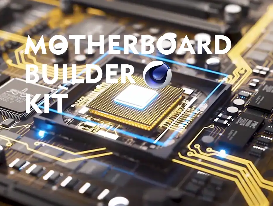 模漾网-主板芯片元件模型-C4D预设-Motherboard Builder Kit