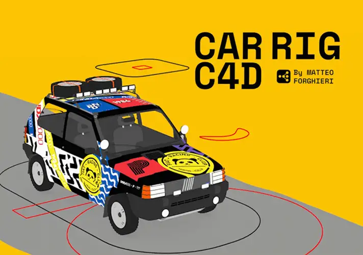 模漾网-汽车动画模型绑定预设-C4D Xpresso-Car Rig-V.032