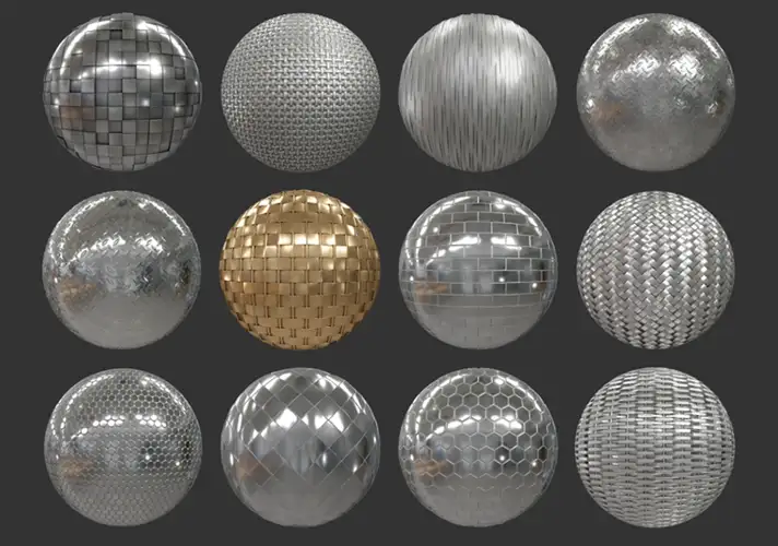 模漾网-13P-金属编织-纹理贴图