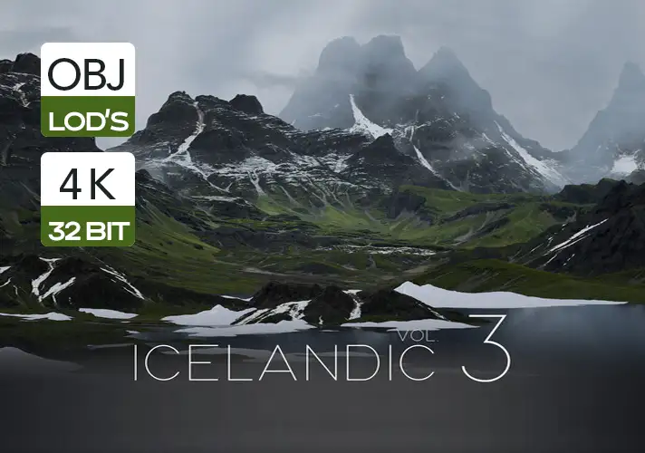 模漾网-6P-冰川山峰北欧山脉-LANDSCAPE KITBASH PACK