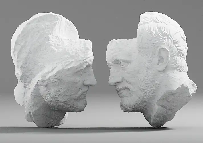 模漾网-1P-男性头像雕塑C4D模型 Portrait of a Man