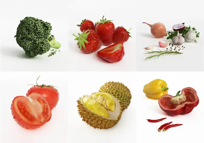 模漾网-45P-OCTANE水果蔬菜C4D模型-Fruit and vegetable bread