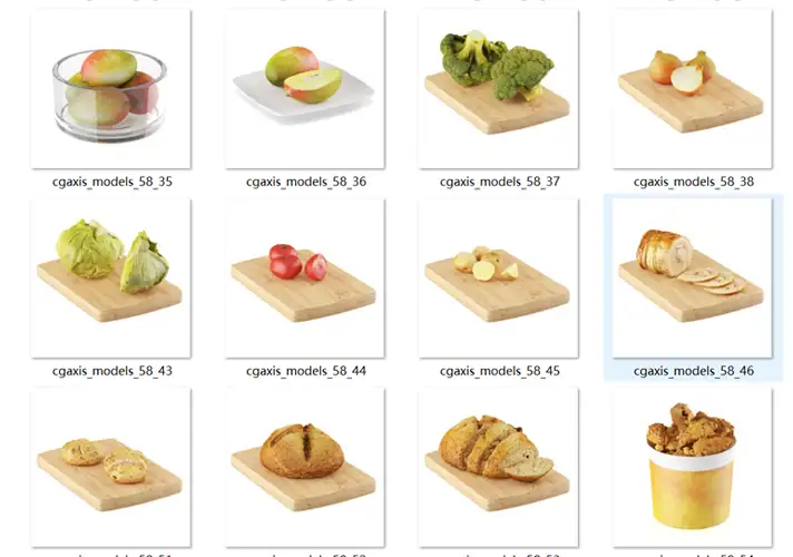 模漾网-57P-Octane-食品水果C4D模型-food and fruits