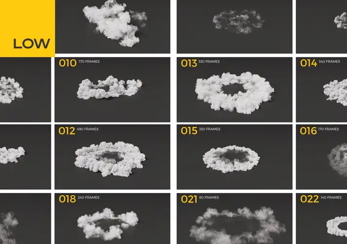 模漾网-25P-蒸汽云雾动态烟雾-VDB-Low Res 低分辨率（版本）