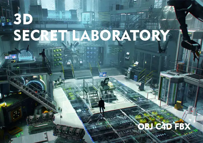 模漾网-实验室器械科幻模型合集-Kitbash3D Models-Secret Laboratory