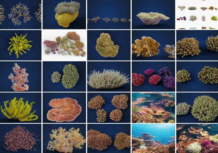 模漾网-35P-海星桌状树状蓝珊瑚模型资产-C4D-Blende支持Cycles渲染)Grace-Corals Collection