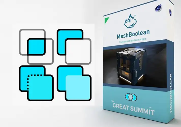 模漾网-超级布尔插件-MeshBoolean v1.8-C4D支持R17-26