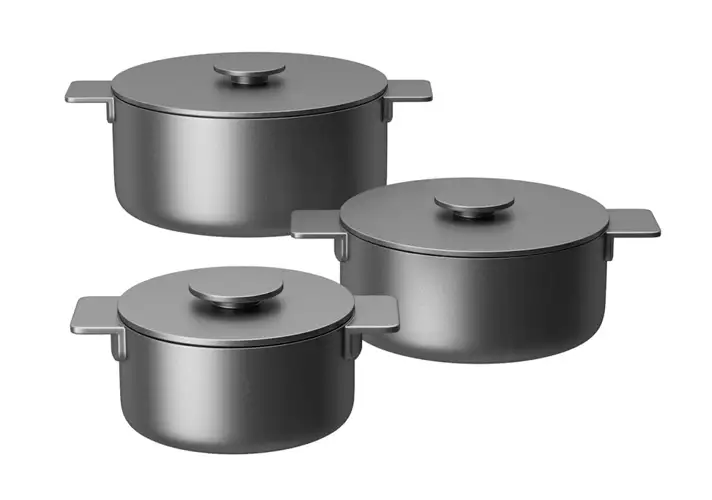 模漾网-1P-黑涂层烹饪锅套装-Surface Black Cooking Pot Set by Serax