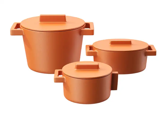 模漾网-1P-陶土铸锅套装-Terra Cotto Cast Pot Set by Sambonet