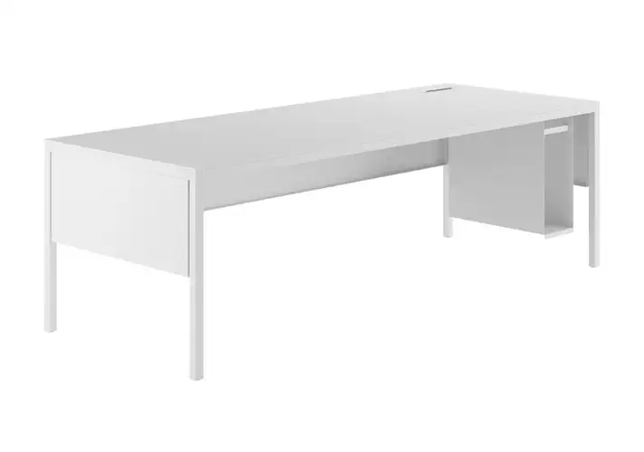 模漾网-1P- 白色办公桌系统-Helsinki Office 35 Desk System by Desalto