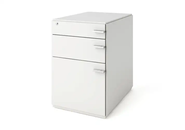 模漾网-1P-白色三层办公抽屉-Next Desk Body by Mobimex