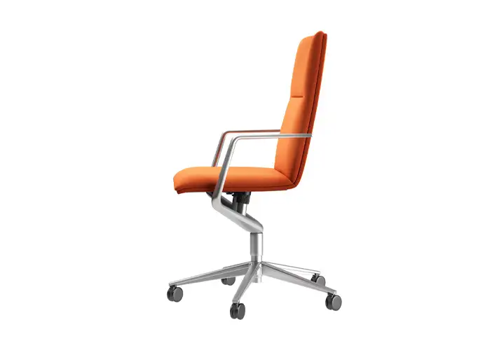 模漾网-1P- 五轮橘红办公椅-Office Chair Sola 291 Satin by Wilkhahn