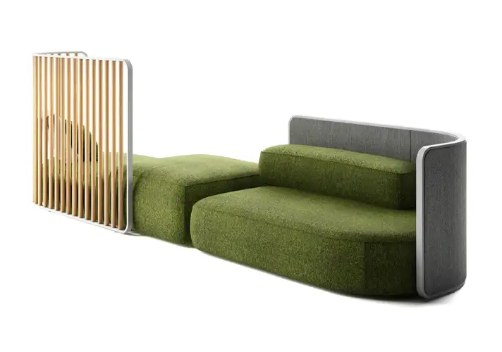 模漾网-1P- 绿色沙发座椅-Plus Seating System by Lapalma