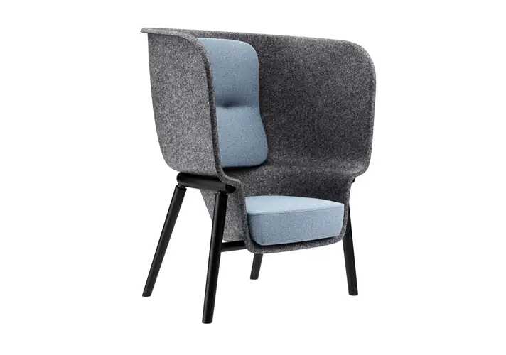 模漾网-1P- 毛毡隐私椅-Pod PET Felt Privacy Chair by De Vorm