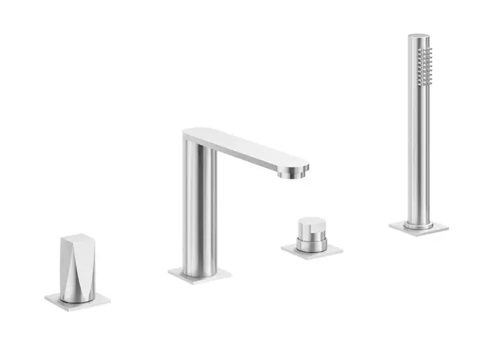 模漾网-1P-不锈钢旋转喷嘴浴缸水龙头-Aline Bathtub Tap With Swivel Spout by Rubinetterie Frattini