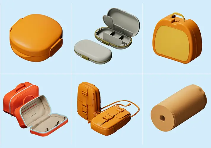 模漾网-25P-化妆包钱包午餐包瑜伽包日常携带包-白模模型