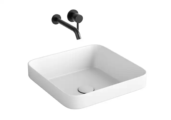 模漾网-1P-半嵌入式方形洗脸盆水龙头-Enjoy Semi-recessed Square Washbasin by Cielo