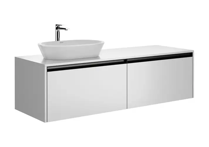 模漾网-1P-水龙头靠墙梳妆台-Ketho 2 Single Wall Vanity Unit by Duravit