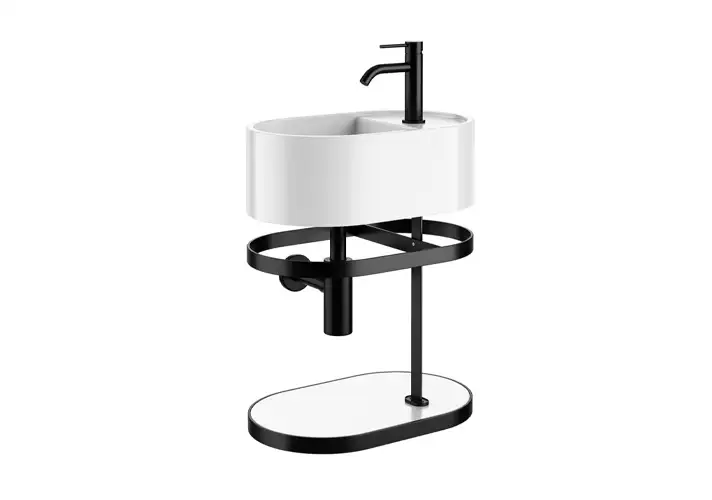 模漾网-1P-金属水龙头陶瓷梳妆台-Les Petites 46 Ovale Vanity Unit by Cielo