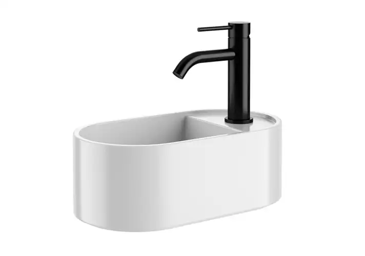 模漾网-1P-金属水龙头陶瓷洗脸盆-Les Petites Oval On-top Washbasin by Cielo