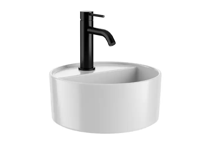 模漾网-1P-金属水龙头陶瓷洗脸盆-Les Petites Round On-top Washbasin by Cielo