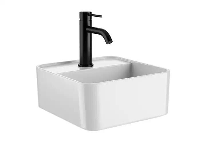 模漾网-1P-金属水龙头陶瓷洗脸盆-Les Petites Square On-top Washbasin by Cielo