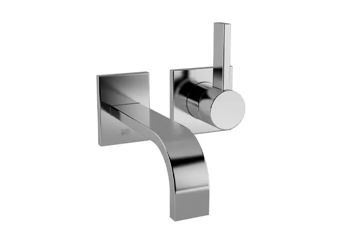 模漾网-1P-金属壁挂式洗脸盆水龙头-Mem Wall Mounted Basin Mixer With Two Rosettes by DornBracht