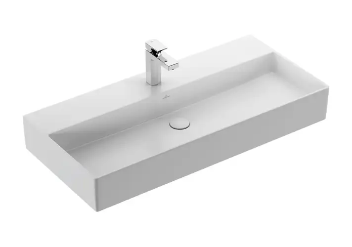 模漾网-1P-挂墙式洗脸盆水龙头-Memento 2.0 Surface-mounted Washbasin 100x47cm by Villeroy&Boch