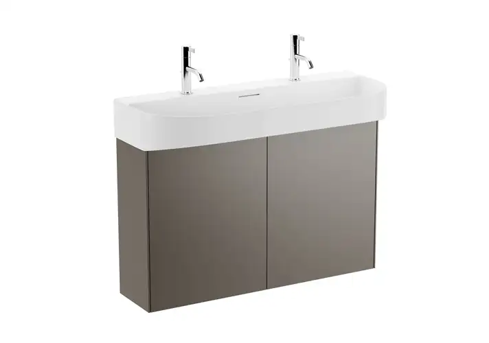 模漾网-1P-劳芬双洗脸盆抽屉元件双水龙头-Sonar Vanity Unit 2 Doors 975 mm by Laufen