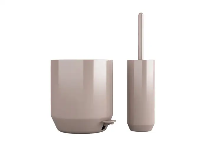模漾网-1P-脚踏垃圾桶和马桶刷-SUII Pedal Bin and Toilet Brush by Zone Denmark