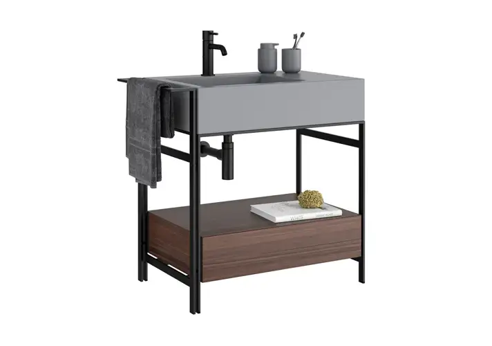 模漾网-1P-带柜洗脸盆水龙头-Washbasin with Cabinet Narciso Mini by Cielo