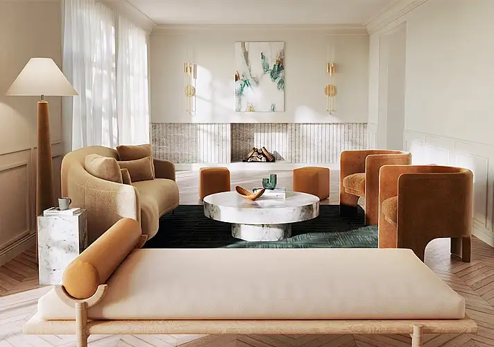 模漾网-42P-GSG-Living room-家居生活环境模型预设包