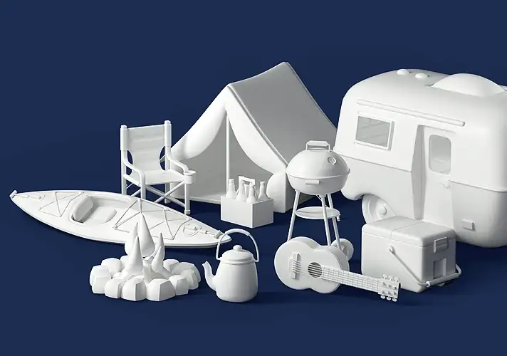 模漾网-42P-GSG-The Happy Toolbox-Outdoor Adventure-户外探索探险装备模型预设包