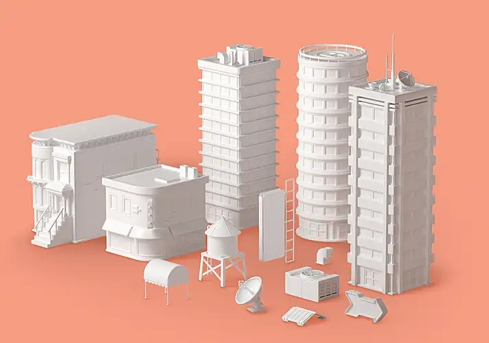 模漾网-45P-GSG-The Happy Toolbox-City Buildings-城市建筑设施模型预设包