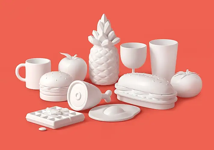 模漾网-52P-GSG-The Happy Toolbox-Food-蔬菜水果食物食材模型预设包