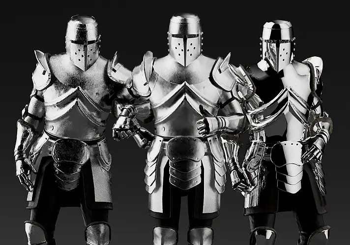 模漾网-3P-罗马盔甲铁装甲骑士C4D模型-Armour