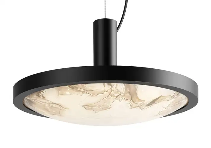 模漾网-1P-圆形黑色吊灯-Convex Pendant Lamp M PC1274 by Brokis