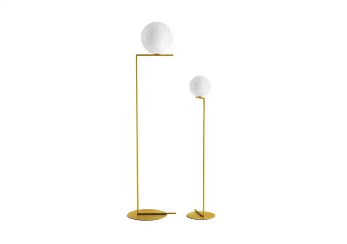模漾网-1P-黄铜玻璃球形落地灯-IC Light F Floor Lamp by Flos