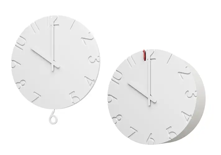 模漾网-2P-雕刻挂钟- Cucu Wall Clock by Lemnos