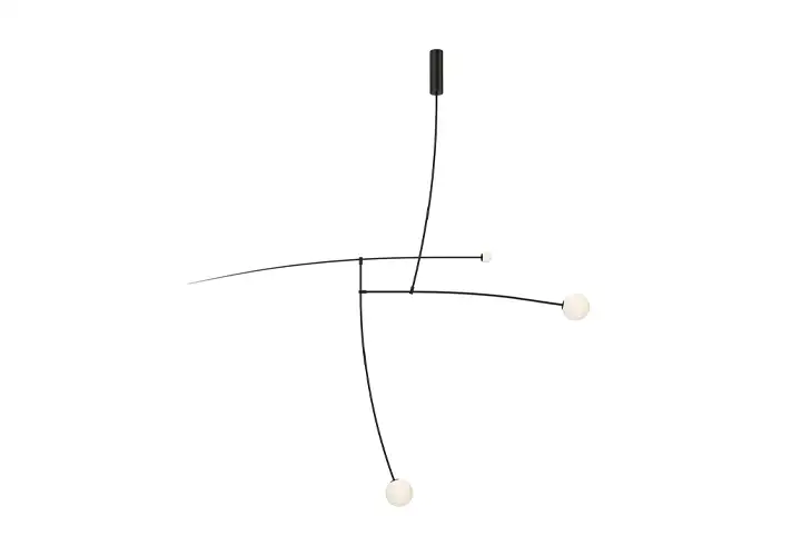 模漾网-1P-采用纤细的支腿平衡吊灯-Mobile Chandelier 14 by Michael Anastassiades