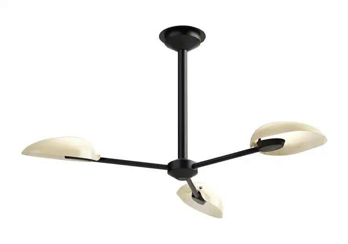 模漾网-1P-极简金属框架吊灯-Pilot 3 Chandelier by Rich Brilliant Willing