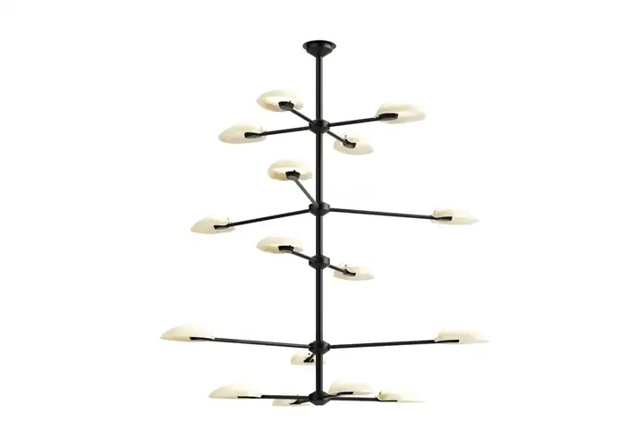 模漾网-1P-融合现代与艺术装饰性照明吊灯-Pilot 16 Chandelier by Rich Brilliant Willing