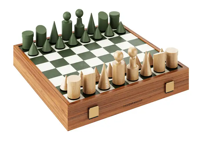 模漾网-1P-象棋套装-Faux Leather and Felt Chess Set by The Conran Shop