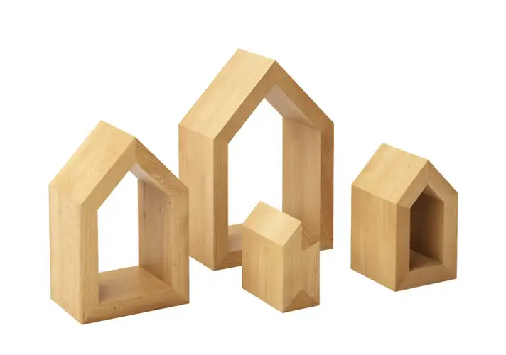 模漾网-1P-木质装饰-Four Houses Wooden Decoration by Mad Lab