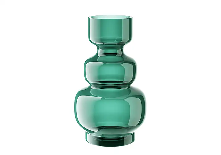 模漾网-1P-绿波玻璃花瓶-Glass Vase Green Wave by Bloomingville