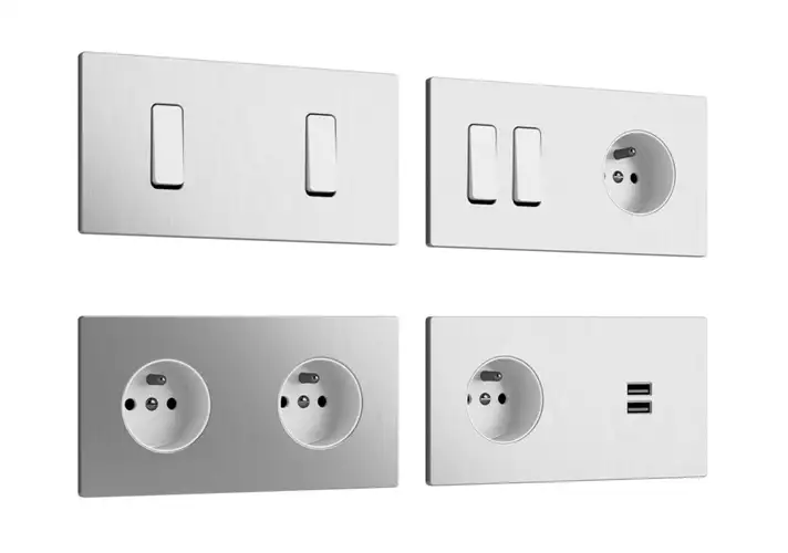 模漾网-1P-开关插座-M Double Switches and Sockets by Modelec